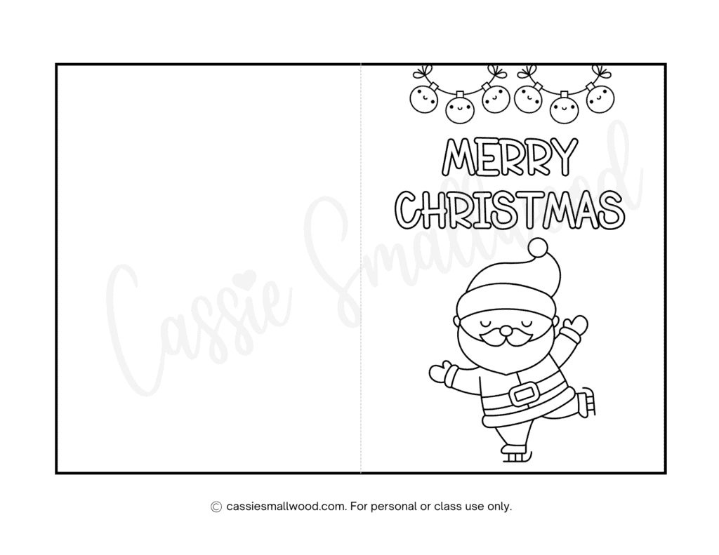 cute christmas cards to color - cassie smallwood